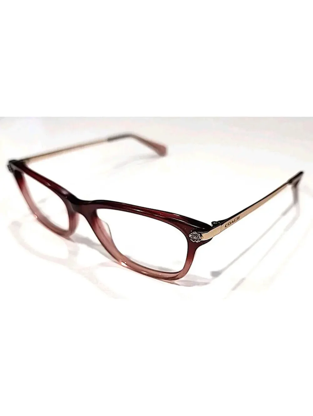 Coach HC6142 5551 Crystal Red Glitter Fade Oval Eyeglasses 51-17 140